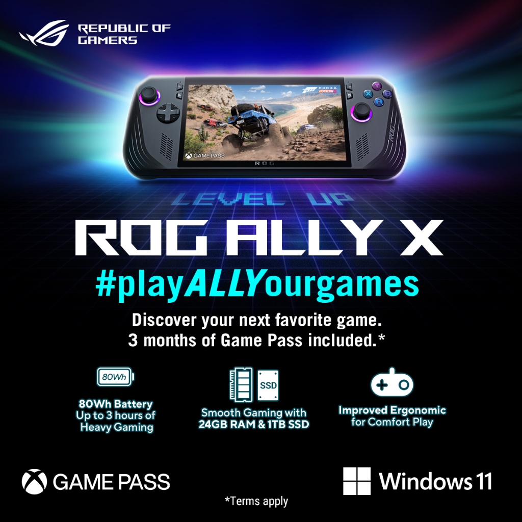 ASUS ROG Ally X 2024 RC72LA-NH007W Gaming Handheld AMD Ryzen Z1 Extreme | AMD Radeon | 12GB + 12GB/1TB