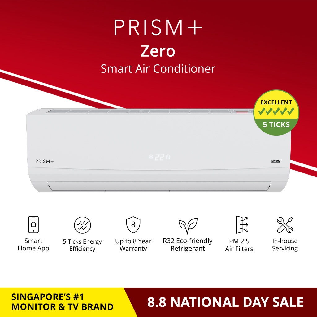 PRISM+ Zero Smart Air-Conditioner R32, 5 Ticks Delivers within 1 week