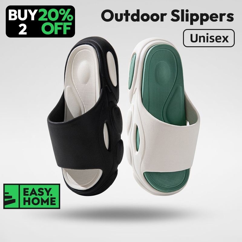 SG StockUnisex Outdoor Slipper Men & Women Soft Sports Indoor Slippers Thick Sole Slides Lightweight Casual Sandals