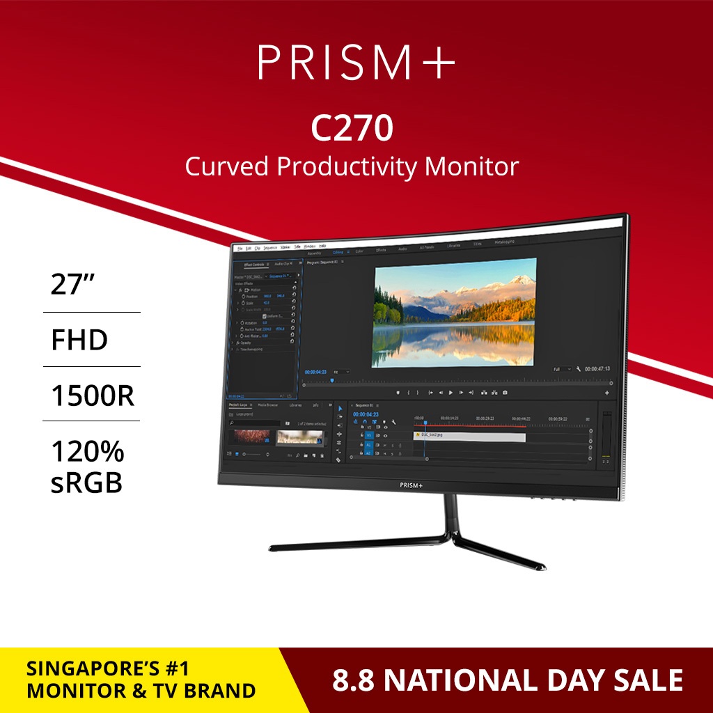 PRISM+ C270 | 27 100Hz 1500R Curved Productivity Monitor Gaming Monitor [1920 x 1080]