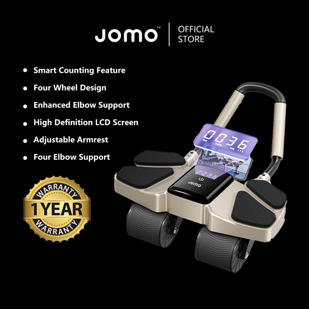 2024 NEWUpgraded Premium JOMO Four Wheel Abdominal Wheel Roller Widened Wheel Base Adjustable Armrest