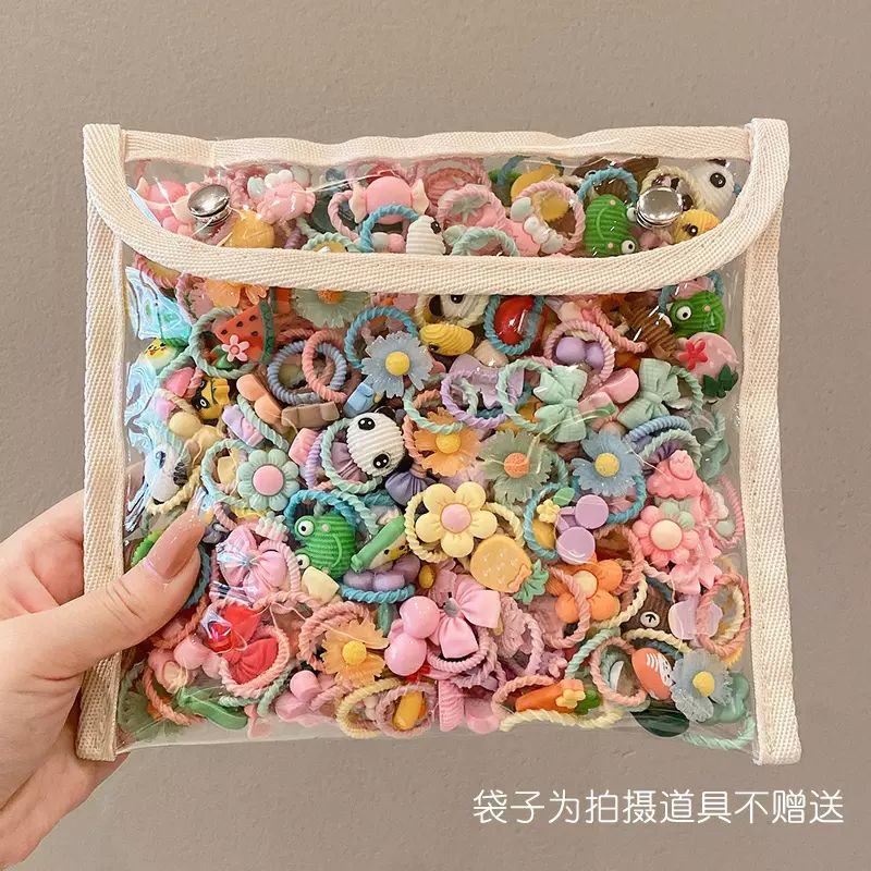 50 Pieces Childrens Rubber Bands Do Not Hurt Hair Elastic Good Hair Rope Girls Autumn Winter Hair Accessories Head Rope Hair Ring Baby Hair Tie Headdress Women