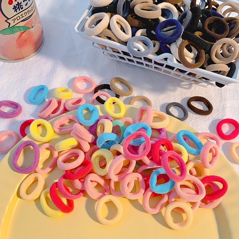 100pcs Safe Kids Girls Hair Ties Seamless Headbands Elastic Hair Bands Baby Hair Accessories