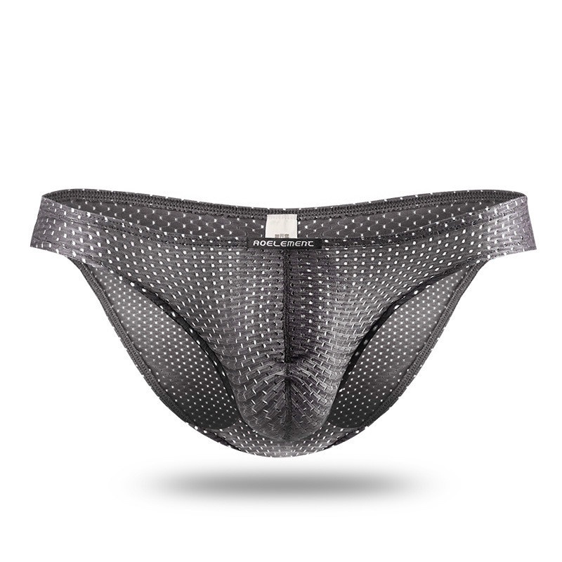 Mens Skinny Ice Silk Mesh Comfortable Briefs Sexy Youth Breathable Trendy Thin 130
